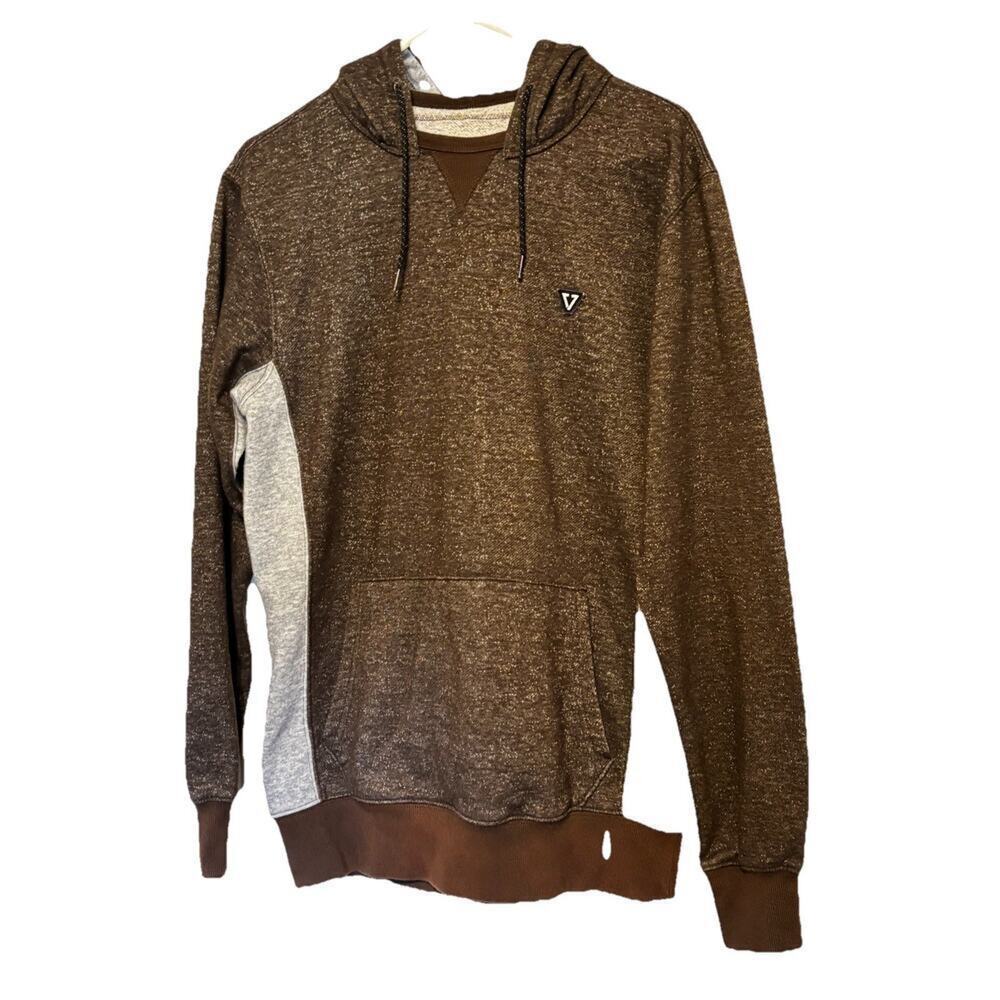 Vissla Hoodie Mens Medium Sweater Sweatshirt Pullover Brown Tan Surfer Organic